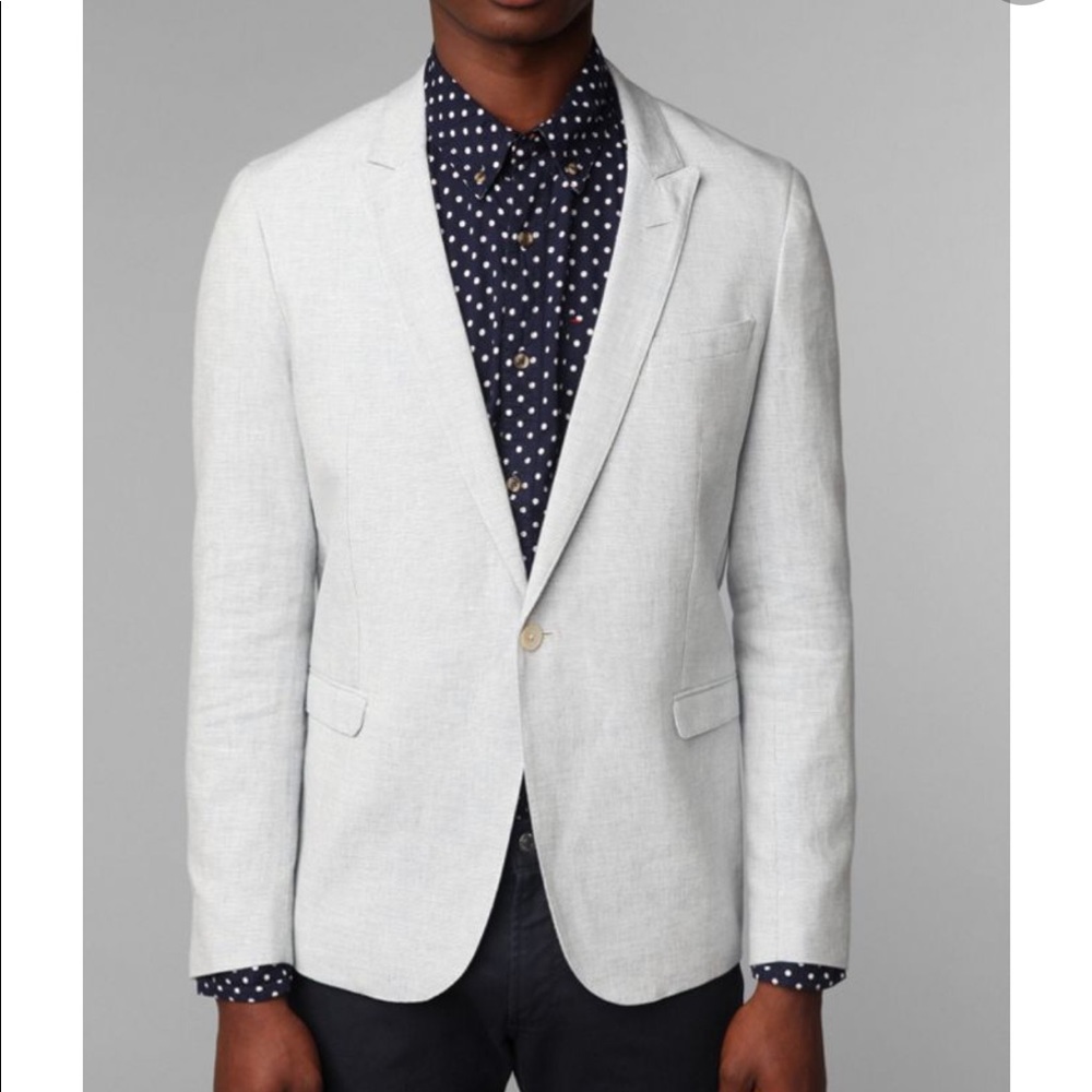 GANT Rugger End-On-End Peak Lapel Blazer GREY